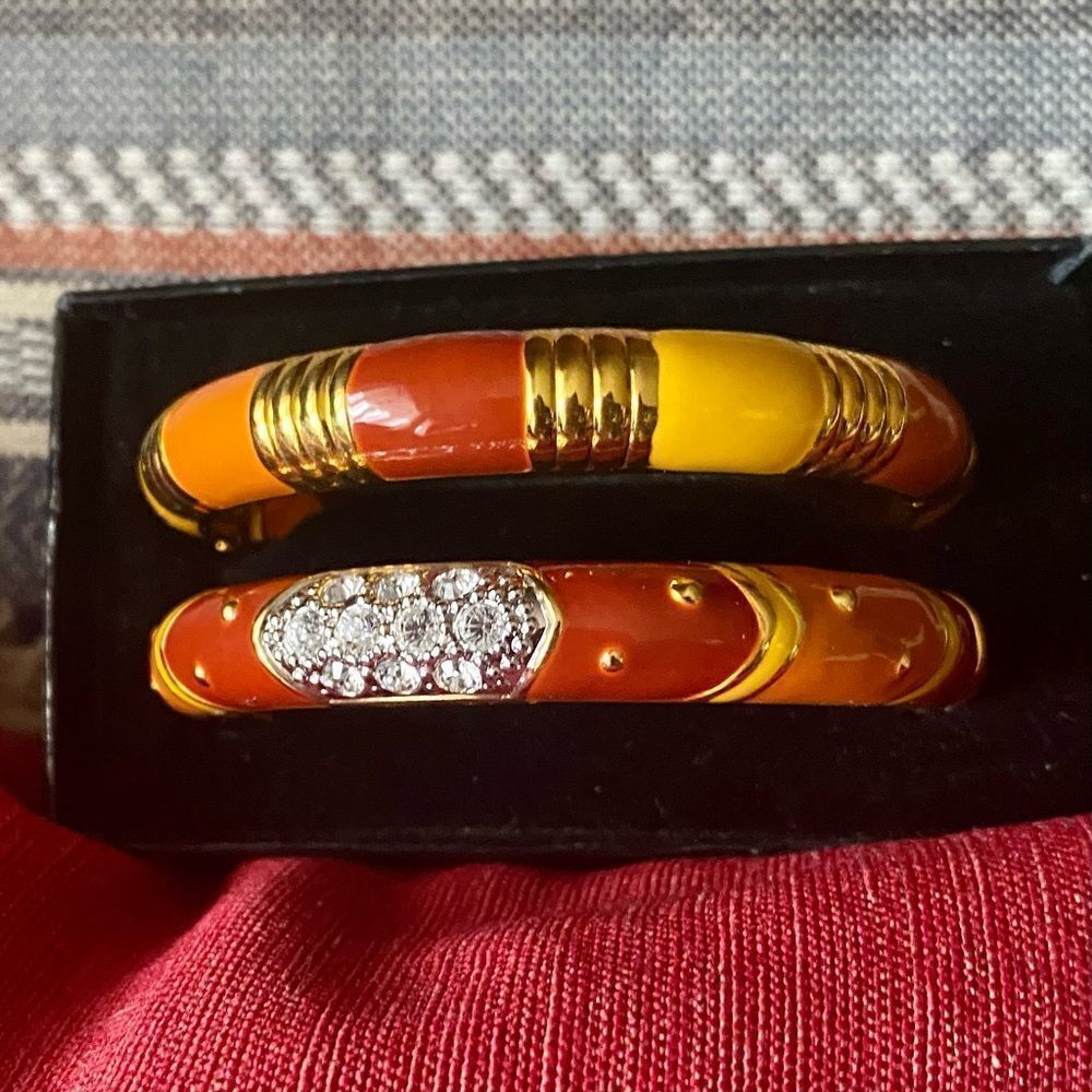 𝅺JOAN Rivers enamel & rhinestone bracelets NIB
